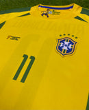 Brasil, Men's Retro Soccer Jersey, 2002 Ronaldinho #11