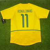 Brasil, Men's Retro Soccer Jersey, 2002 Ronaldinho #11