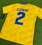 Colombia, Men's Retro Soccer Jersey, 1994, Escobar (Gold)