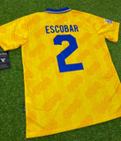 Colombia, Men's Retro Soccer Jersey, 1994, Escobar (Gold)
