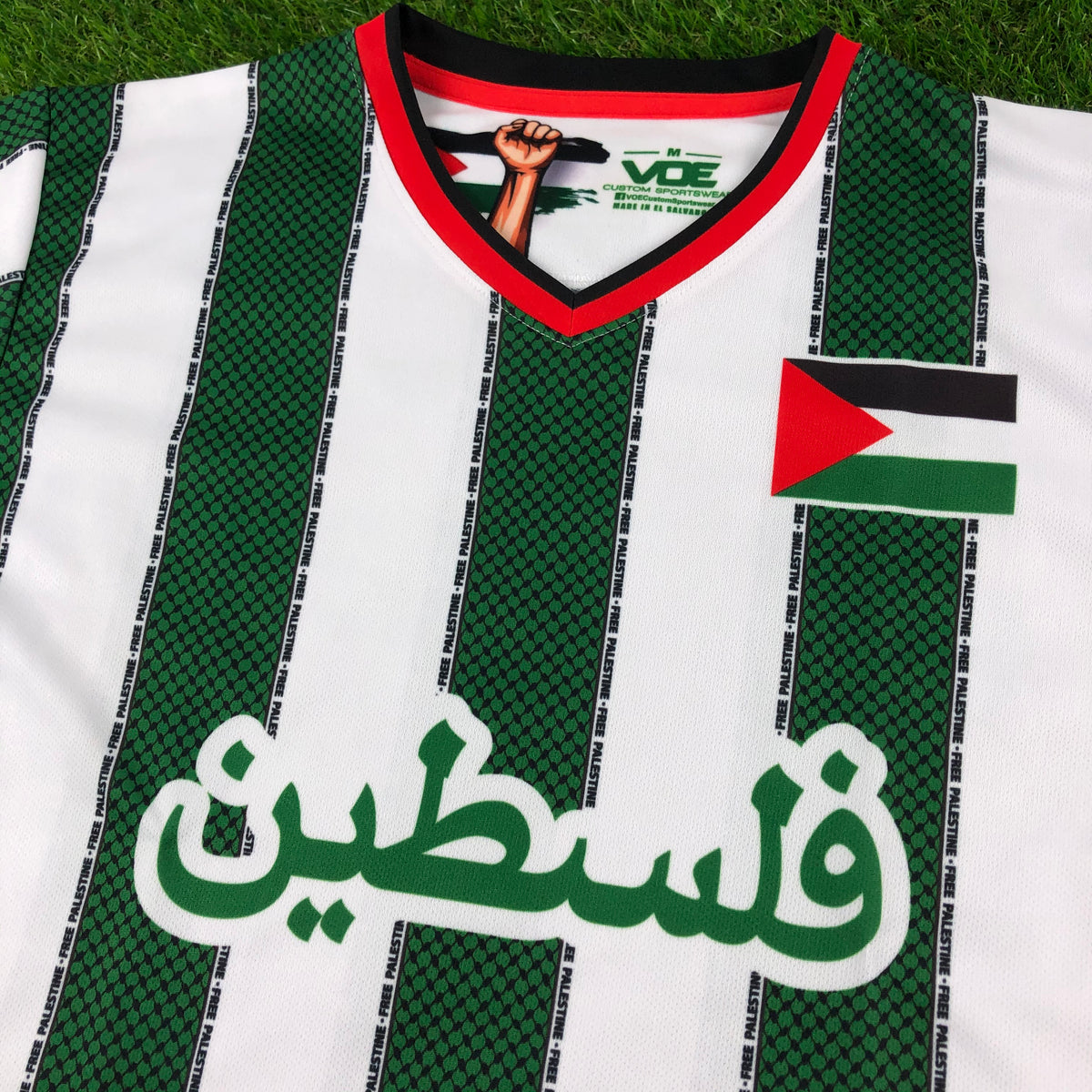 Palestine (Palestina), Men's Short Sleeve Soccer Jersey - Black