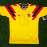 Colombia, Men's Retro Soccer Jersey,  1990, Valderrama #10 (Gold)