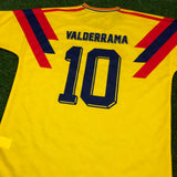 Colombia, Men's Retro Soccer Jersey,  1990, Valderrama #10 (Gold)