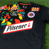CD FAS, Men's Retro Soccer Jersey, 2005 Pilsener, "Manotas" Castro