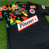 CD FAS, Men's Retro Soccer Jersey, 2005 Pilsener, "Manotas" Castro