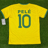 Brasil, Men's Retro Soccer Jersey, 1970, Pele #10