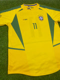 Brasil, Men's Retro Soccer Jersey, 2002 Ronaldinho #11