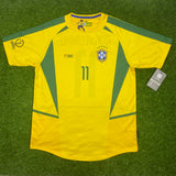 Brasil, Men's Retro Soccer Jersey, 2002 Ronaldinho #11