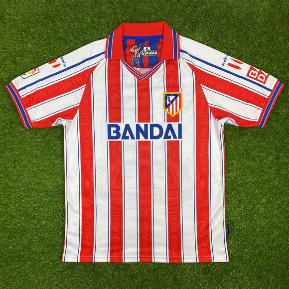 Atletico de Madrid, Men's Retro Soccer Jersey, 1996, Kiko Narvaez #19