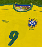 Brasil, Men's Retro Soccer Jersey, 1998, ronaldo #9