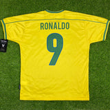 Brasil, Men's Retro Soccer Jersey, 1998, ronaldo #9