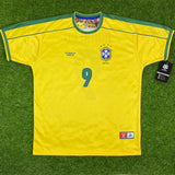 Brasil, Men's Retro Soccer Jersey, 1998, ronaldo #9