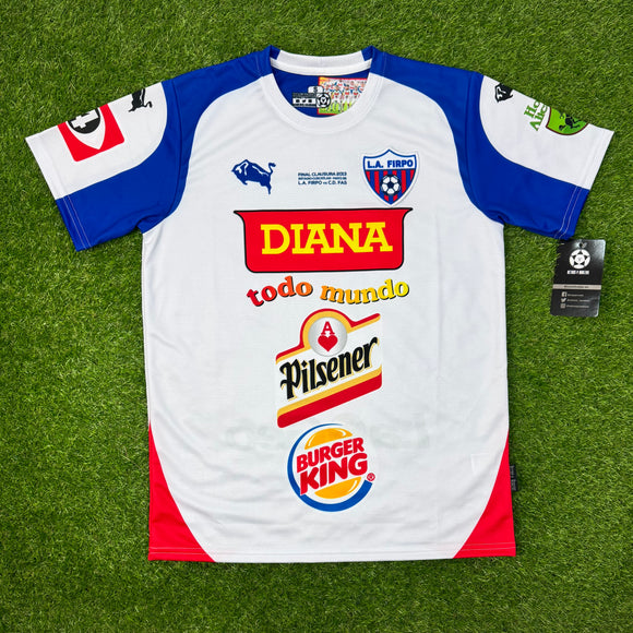 LA Firpo Mens Retro Soccer Jersey, Campeonato 2013 (Diana, Burger King)