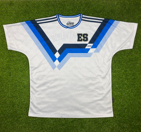 El Salvador, Men's Retro Soccer Jersey, Germany 90 White