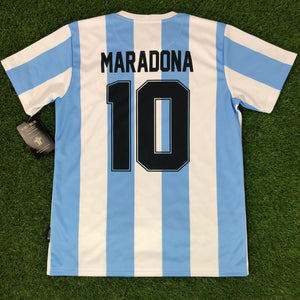 Argentina, Men's Retro Soccer Jersey, 1986, Maradona #10