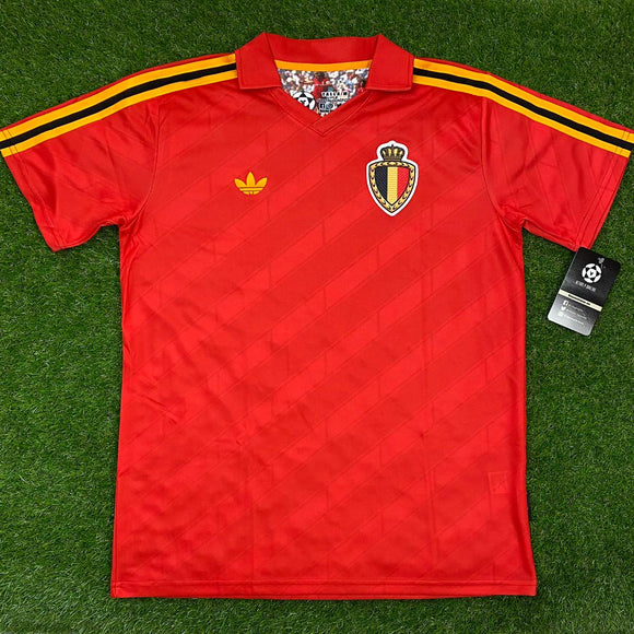 Belgica, Men's Retro Soccer Jersey, 1986. (Red Devils)