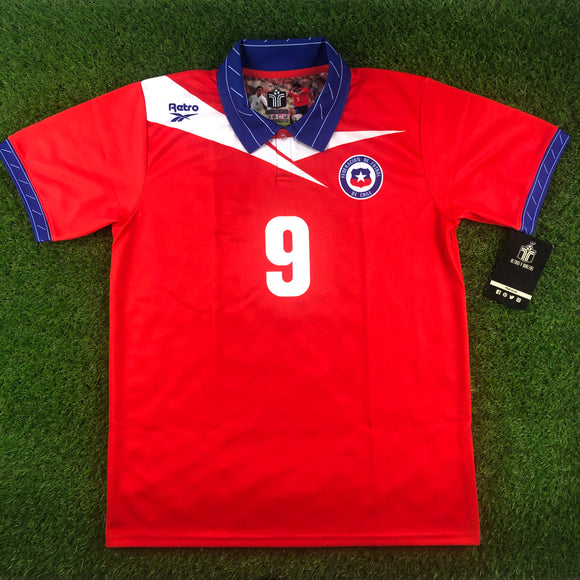 Chile, Men´s Retro Soccer Jersey, 1998, Zamorano #9