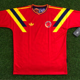 Colombia, Men's Retro Soccer Jersey, 1990, Valderrama #10 (Red)