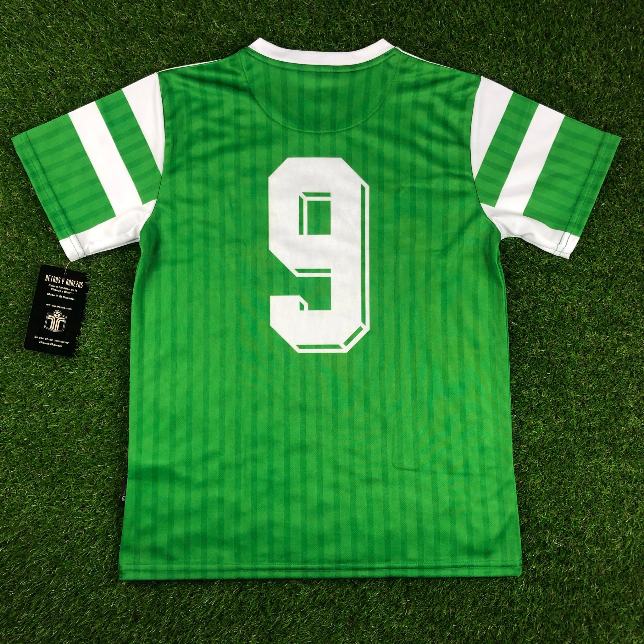 MEDIUM UNISEX MEXICO SOCCER JERSEY #9 OFFICIAL 1990 WORLD CUP FAN  PERFORMANCE JERSEY 