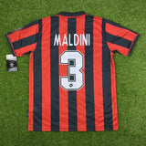 AC Milan, Men's Retro Soccer Jersey, 1996-1997, Maldini #3