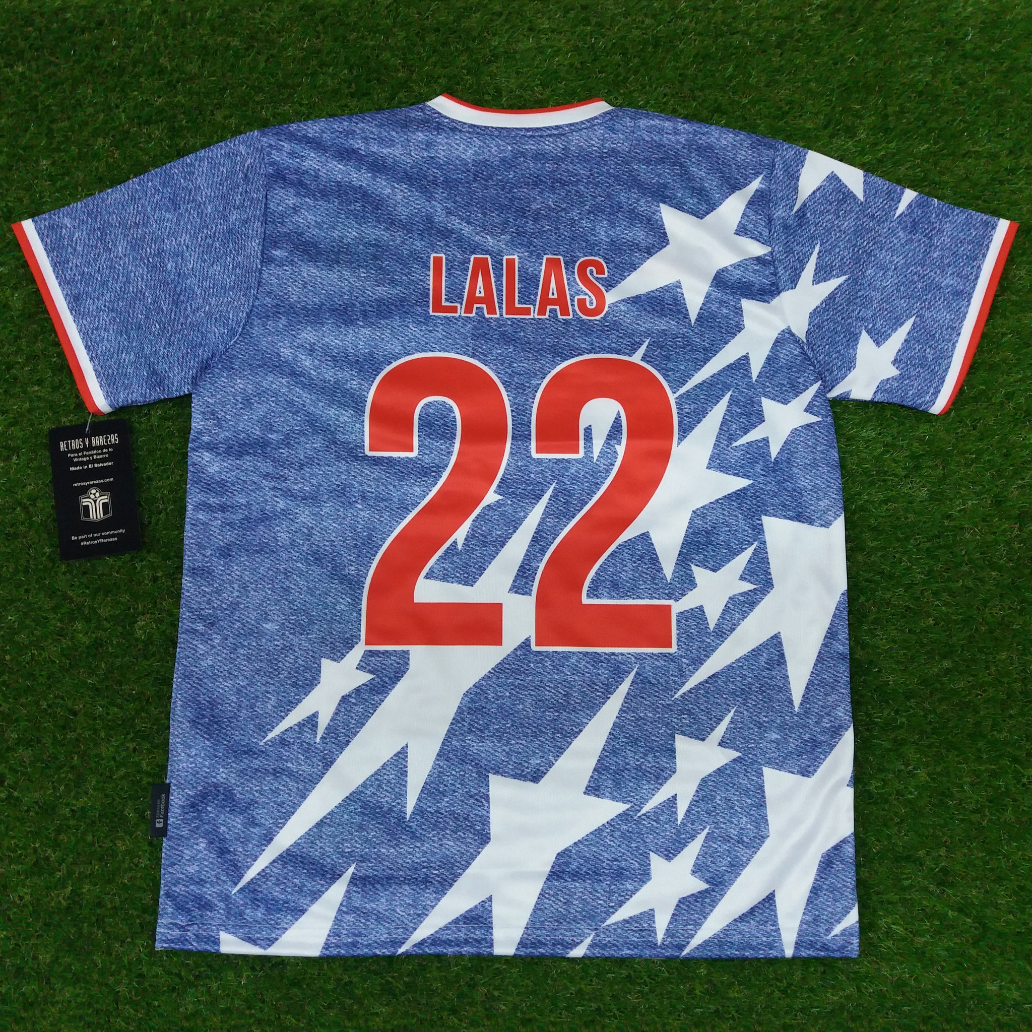 LALAS USA, Men's Retro Soccer Jersey, WC 1994, #22 PREMIUM REPRODUCTION