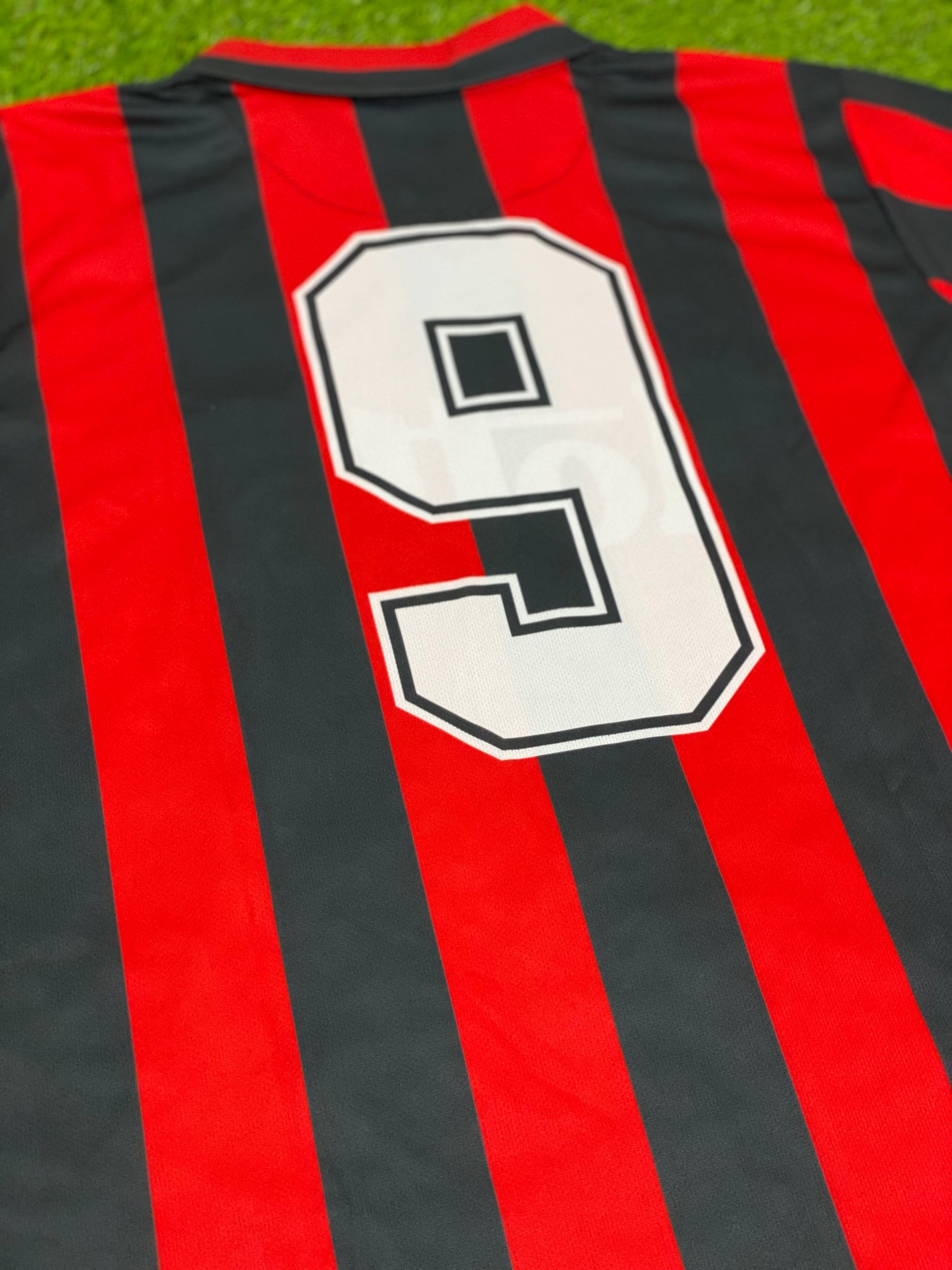 finekeys Retro AC Milan Home Soccer Jersey 1991/1992 Men Adult Van Basten #9 XL / #9